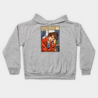 Comic Woman Wears Glasses Kids Hoodie